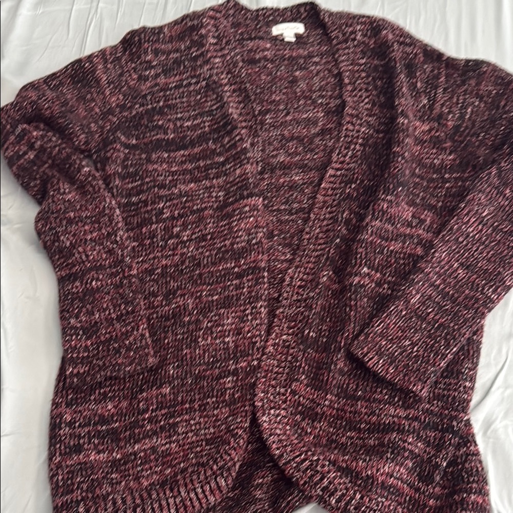 Charming Charlie Red Cardigan Sweater Cozy Knit
